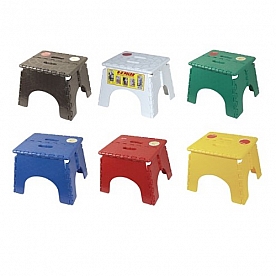 B&R Plastics E-Z FOLDZ Step Stool - 9 inch Assorted Color - Set Of 6 - 101-6FA