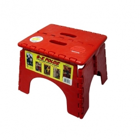 B&R Plastics E-Z FOLDZ Step Stool - 9 inch Red 101-6R
