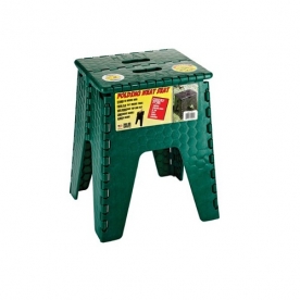 B&R Plastics Step Stool - Folding Neat Seat 15 inch Green 152-6FG