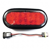 Bargman Trailer Stop/Tail/Turn Light LED with Red Lens Oval Horizontal 
