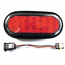 Bargman Trailer Stop/Tail/Turn Light LED with Red Lens Oval Horizontal 