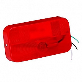 Bargman Trailer Stop/ Tail/ Turn Light with Red Lens Rectangular - 34-92-001
