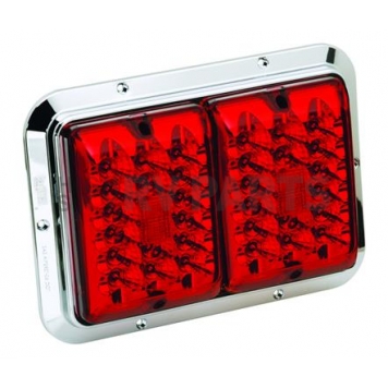 Bargman Stop/Tail/Turn Light LED Rectangle Red with Chrome Base 47-85-611