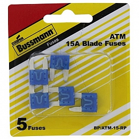 Bussman Fuse ATM 15 Amp Pack of 5 - BP/ATM-15-RP