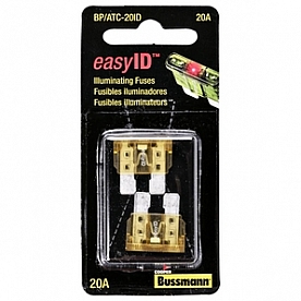 Bussman ATC Fuse Yellow Blade  20 Amp - Pack Of 2 