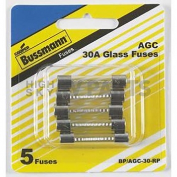 Bussman Fuse AGC Glass Tube 30 Amp Pack of 5 