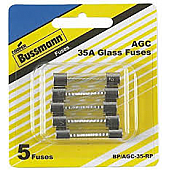 Bussman Fuse AGC Glass Tube 35 Amp Pack of 5 