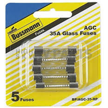 Bussman Fuse AGC Glass Tube 35 Amp Pack of 5 