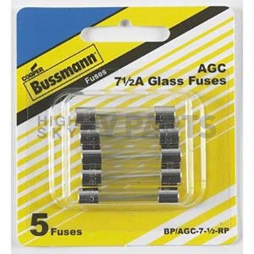 Bussman Fuse AGC Glass Tube 7.5 Amp Pack of 5 