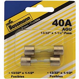 Bussman Fuse AGU Glass Tube 40 Amp - Pack Of 2 - 190036