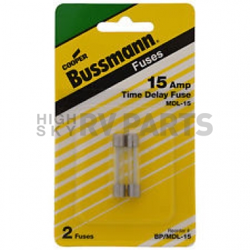 Bussman Fuse MDL Glass Tube 15 Amp Pack Of 2 
