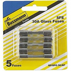 Bussman Fuse SFE Glass Tube 30 Amp Pack of 5 