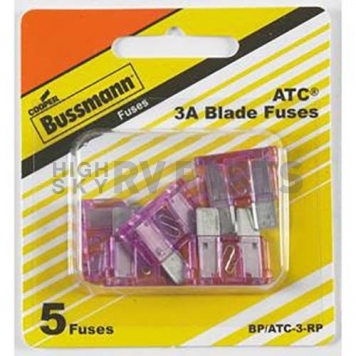 Bussman Fuse ATC 3 Amp Pack of 5 - BP/ATC-3-RP