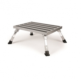 Camco Aluminum One Step Stool with Adjustable Legs 8.5 inch Height 43676