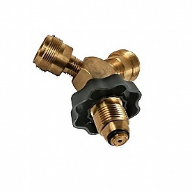 Camco Low Pressure  inchY inch Adapter - Male POL x (2) 1 inch-20 Male