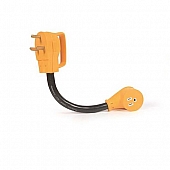 Camco RV 12 inch PowerGrip Dogbone Electrical Adapter, 30AM / 15AF - 55155