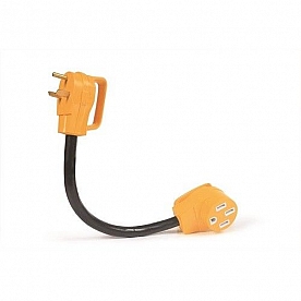 Camco RV 18 inch PowerGrip Dogbone Electrical Adapter, 30AM / 50AF - 55185