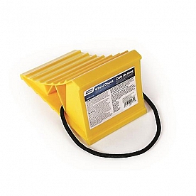 Camco Wheel Chock with Rope Hard Yellow Plastic - Single 44472 