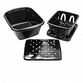 Dish Pan Black Plastic
