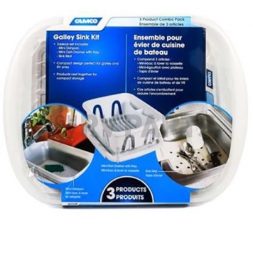 Sink Kit With Dish Pan/ Dish Drainer With Tray and Sink Mat