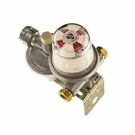 Cavagna Group Propane Regulator with Shutoff Valve 1/4 inch FNPT In x 3/8 inch FNPT Out