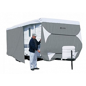 Classic Accessories PolyPRO3 RV Cover 20 Feet Travel Trailer - Gray with White Top Polypropylene 73163
