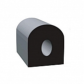 D-Type Door Window Channel Seal 1/2'' x 1/2'' with Adhesive - 104H3-50