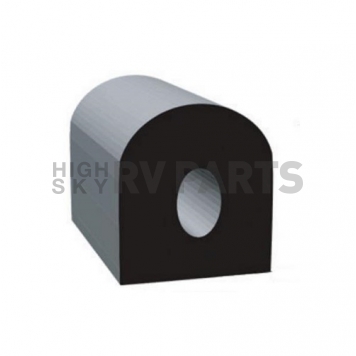 D-Type Door Window Channel Seal 1/2'' x 1/2'' with Adhesive - 104H3-50