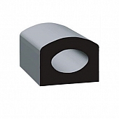 D-Type Door Window Channel Seal 5/8'' Width x 3/8'' with Adhesive - 1723H2-50