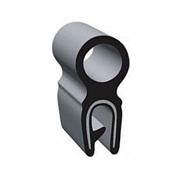 U-Channel Type Door Window Seal - Clip-On With Top Bulb - Black - G7011-T-50