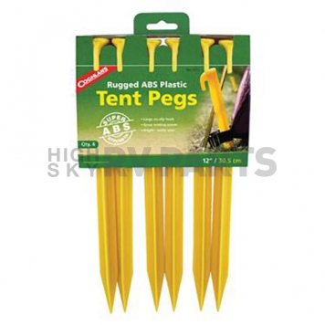 RV Tent Peg Hook Style Yellow - set of 6 - 9312