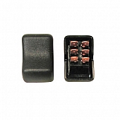 Diamond Group Contour Rocker Switch DPDT - Black On/On, 1/card