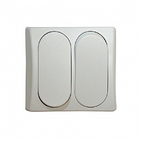 Diamond Group Double Designer Wall Plate - White