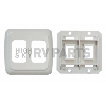 Diamond Group Double Switch Plate Cover - Biscuit