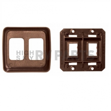 Diamond Group Double Switch Plate Cover - Brown