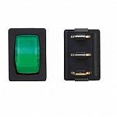 Diamond Group Mini Illuminated Switch On/Off SPST Black /Green - Pack of 3 - DG238PB