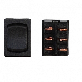 Diamond Group Mini Momentary Switch 6 Prong, 16 Amp/ 125 Volt, Black 3/Bag DG267PB