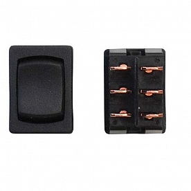 Diamond Group Mini Switch On/Off/On DPDT, 6 Prong Black 1/Card DG261VP