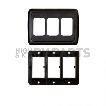 Diamond Group Triple Switch Plate Cover - Black