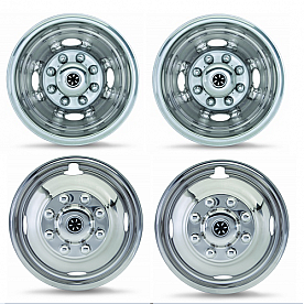 Dicor Fastliner Wheel Simulator Stainless Steel Front And Rear - Set of 4 - FL60-59