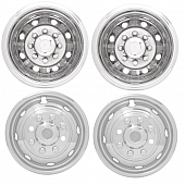 Dicor Versa Liner Wheel Simulator Stainless Steel Front And Rear - Set of 4 - V160F7 