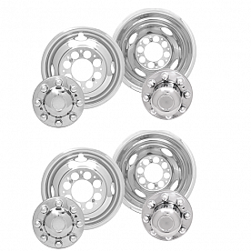 Dicor Versa Liner Wheel Simulator Kit Stainless Steel Front And Rear - Set of 4 - V160G4