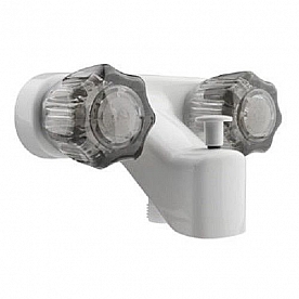 Dura Faucet 2 Handle White Plastic for Lavatory DF-SA110S-WT
