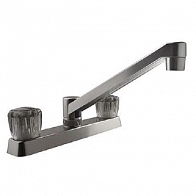 Dura Faucet RV Kitchen Faucet, Two Handle, Satin Nickel