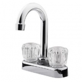 Dura Faucet RV Lavatory Faucet, Hi-Arc Spout, 2 Handle, Chrome
