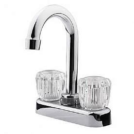 Dura Faucet RV Lavatory Faucet, Hi-Arc Spout, 2 Handle, Chrome