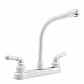 RV Kitchen Faucet 10'' Hi-Rise Classical Spout, 2 Handle, White