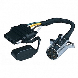 Hopkins Trailer Wiring Connector Adapter 4 Round To 4 Flat - 47465