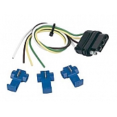 Trailer Wiring Connector Kit; 4 Wire Flat; 12 Inch Wire Length; With 3 Splice Connectors