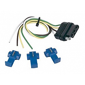 Trailer Wiring Connector Kit; 4 Wire Flat; 12 Inch Wire Length; With 3 Splice Connectors